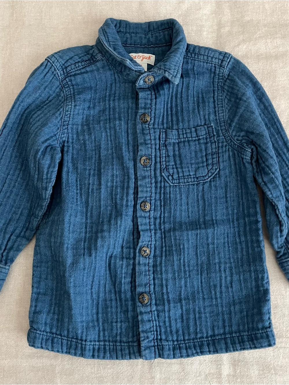 Cat & Jack Blue Textured Button-Down Shirt for Kids